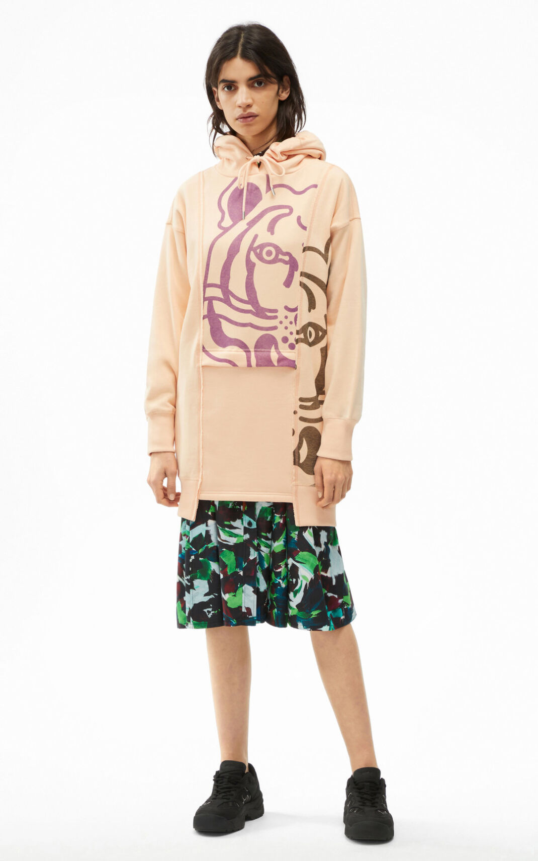 Kenzo Hooded K Tiger sweater Klänning Dam | 36945-AZQM